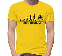 Born to Drum - Mens T-Shirt - Yellow - Large