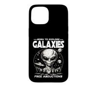 BORN TO EXPLORE GALAXIES FREE ABDUCTIONS Sci Fi Alien UFO Case for iPhone 15