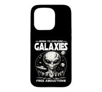 BORN TO EXPLORE GALAXIES FREE ABDUCTIONS Sci Fi Alien UFO Case for iPhone 15 Pro