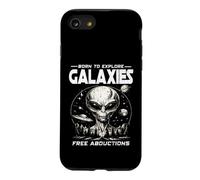 BORN TO EXPLORE GALAXIES FREE ABDUCTIONS Sci Fi Alien UFO Case for iPhone SE (2020) / 7/8