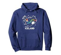 Born to Explore Iceland Adventure Northern Lights Graphic Pullover Hoodie, Adult Unisex, Navy, XXL