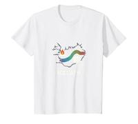 Born to Explore Iceland Adventure Northern Lights Graphic T-Shirt, Kids, White, 12 Years