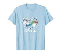Born to Explore Iceland Adventure Northern Lights Graphic T-Shirt, Men, Baby Blue, M