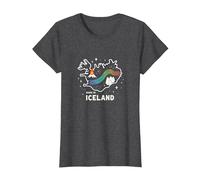 Born to Explore Iceland Adventure Northern Lights Graphic T-Shirt, Women, Dark Heather Grey, 3XL