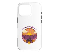 Born to Explore Retro Sunset Adventure Travel Case for iPhone 16 Pro