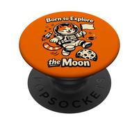 Born to Explore the Moon Cat Astronaut PopSockets Adhesive PopGrip