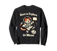 Born to Explore the Moon Cat Astronaut Sweatshirt