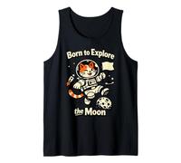 Born to Explore the Moon Cat Astronaut Tank Top