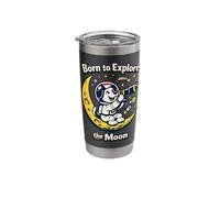 Born to Explore the Moon Dog Stainless Steel Insulated Tumbler
