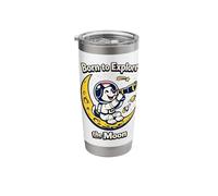 Born to Explore the Moon Dog Stainless Steel Insulated Tumbler