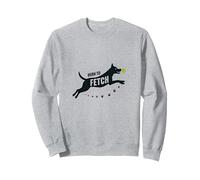 Born to Fetch: Playful Dog Lover Tennis Ball Sweatshirt, Adult Unisex, Heather Grey, S