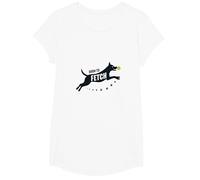 Born to Fetch: Playful Dog Lover Tennis Ball T-Shirt, Girls, White, XS