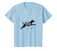 Born to Fetch: Playful Dog Lover Tennis Ball T-Shirt, Kids, Baby Blue, 4 Years