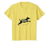 Born to Fetch: Playful Dog Lover Tennis Ball T-Shirt, Kids, Lemon, 3 Years