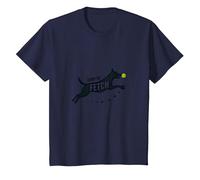 Born to Fetch: Playful Dog Lover Tennis Ball T-Shirt, Kids, Navy, 2 Years