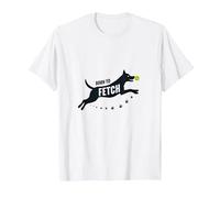 Born to Fetch: Playful Dog Lover Tennis Ball T-Shirt, Men, White, L