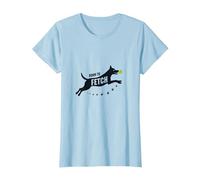 Born to Fetch: Playful Dog Lover Tennis Ball T-Shirt, Women, Baby Blue, XS