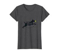 Born to Fetch: Playful Dog Lover Tennis Ball T-Shirt, Women, Dark Heather Grey, L