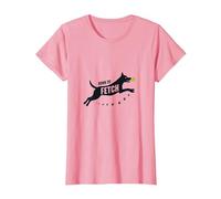 Born to Fetch: Playful Dog Lover Tennis Ball T-Shirt, Women, Pink, M
