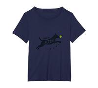 Born to Fetch: Playful Dog Lover Tennis Ball T-Shirt, Women's Plus, Navy, 2X