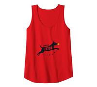 Born to Fetch: Playful Dog Lover Tennis Ball Tank Top, Women, Red, XL