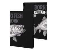 Born To Fish Forced To Work Slim Case Compatible with iPad 10th 9th 8th 7th Generation 2022 2021 2020 2019 Protective Cover Stand