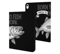 Born To Fish Forced To Work Slim Case Compatible with iPad 10th 9th 8th 7th Generation 2022 2021 2020 2019 Protective Cover Stand