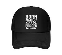 Born to Fish, Forced to Work Unisex Sun Visor Hats Soft Trucker Hat with Built-in Sweatband Peak Caps for Golf Walking Sports