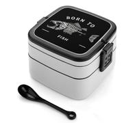 Born to Fish Printed Bento Box Double Layer Lunch Container