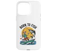 Born To Fish Skeleton Fisherman Fishing Boat Case for iPhone 15 Pro Max