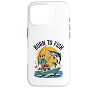 Born To Fish Skeleton Fisherman Fishing Boat Case for iPhone 16 Pro