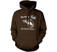 Born to Fish Unisex Hoodie - Brown XX-Large