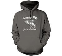 Born to Fish Unisex Hoodie - Grey Medium