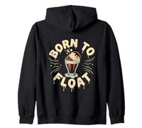 Born To Float Funny Soda Ice Cream Float Lover Zip Hoodie