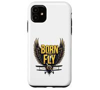 Born to Fly Bold Aviation Lovers Retro Adventure Biplane Case for iPhone 11