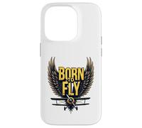 Born to Fly Bold Aviation Lovers Retro Adventure Biplane Case for iPhone 14 Pro