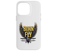 Born to Fly Bold Aviation Lovers Retro Adventure Biplane Case for iPhone 14 Pro Max
