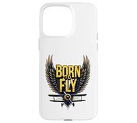 Born to Fly Bold Aviation Lovers Retro Adventure Biplane Case for iPhone 15 Pro Max