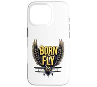 Born to Fly Bold Aviation Lovers Retro Adventure Biplane Case for iPhone 16 Pro
