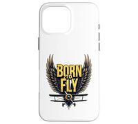 Born to Fly Bold Aviation Lovers Retro Adventure Biplane Case for iPhone 16 Pro Max