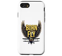 Born to Fly Bold Aviation Lovers Retro Adventure Biplane Case for iPhone SE (2020) / 7/8