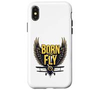 Born to Fly Bold Aviation Lovers Retro Adventure Biplane Case for iPhone X/XS