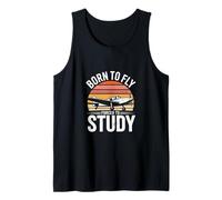 Born to Fly Forced to Study Aviation Pilot Student Tank Top