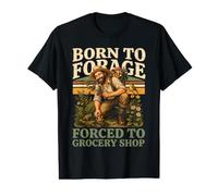 Born to Forage Forced to Grocery Shop Mushroom Hunter Value Graphic T-Shirt
