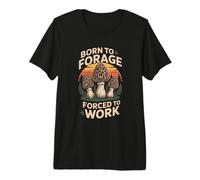Born to Forage Forced to Work Morel Mushroom Premium T-Shirt