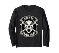 Born to Fossil Hunt Fossil Hunter Rockhounding Badge Long Sleeve T-Shirt