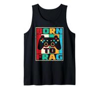 Born to Frag Retro Video Game Controller Gamer Tank Top