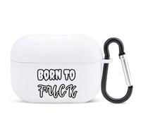 Born To Fuk Compatible with Airpod Pro Case TPU Scratch-Resistant Drop-Proof Protective Cover with Keychain