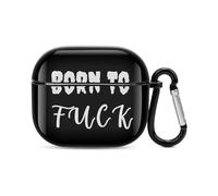 Born To Fuk Compatible with Airpods 3 Case PC Scratch-Resistant Drop-Proof Protective Cover with Keychain
