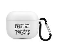 Born To Fuk Compatible with Airpods 3 Case TPU Scratch-Resistant Drop-Proof Protective Cover with Keychain